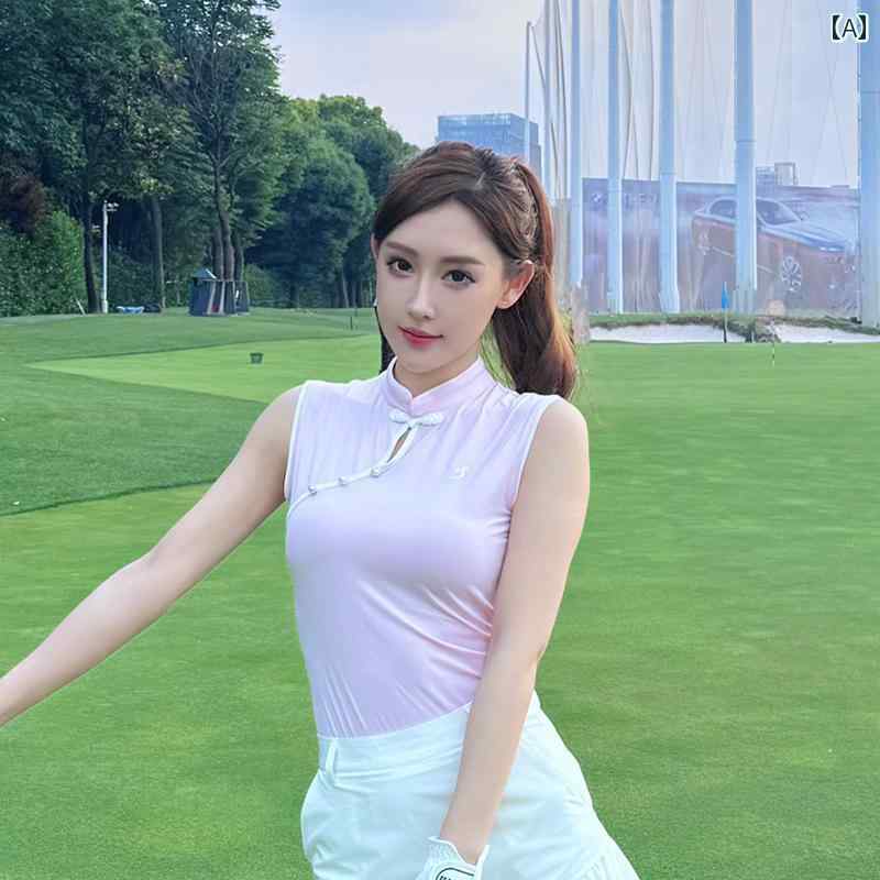 レディース ゴルフウェア TAHSI GOLF チャイナ風 スポーツ レディース 伸縮性 速乾 トップス ゴルフ 服 ショート スカート パンツ