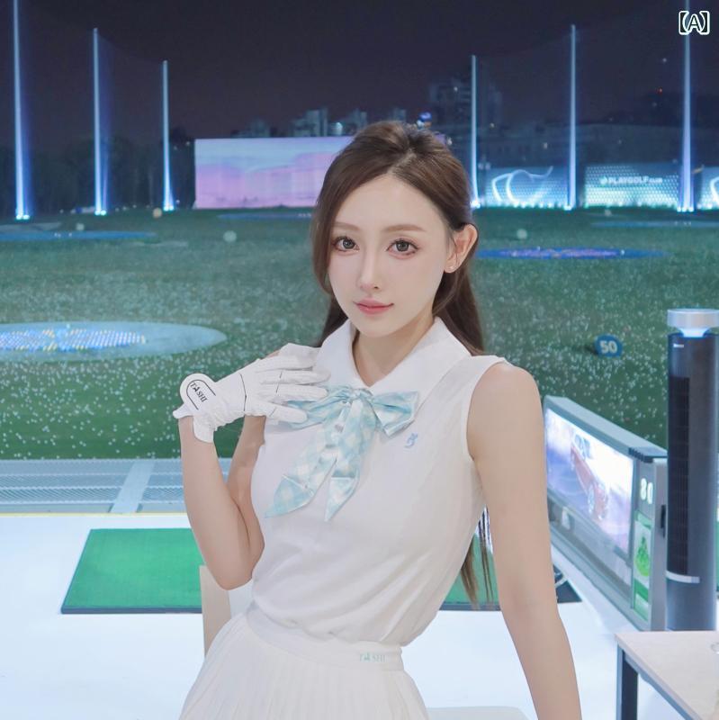 レディース ゴルフウェア TASHI ゴルフウェア レディース ノースリーブ トップ 通気性 スリム スポーツ プリーツ スカート ハイエンド 8,279円