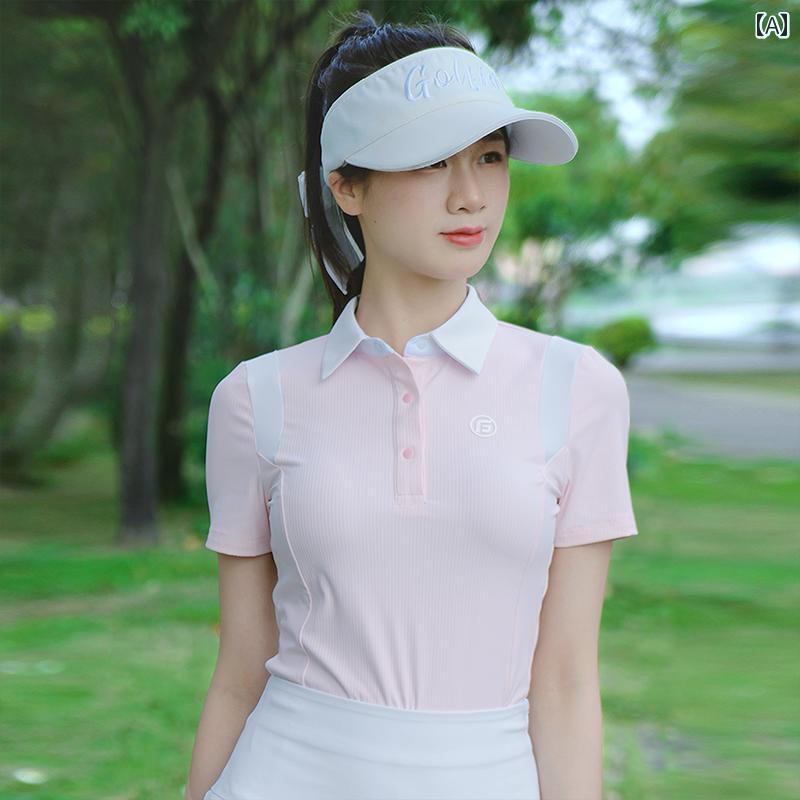 レディース ゴルフウェア 夏の ゴルフ レディース 半袖 トップスと スカート スーツ ゴルフウェア Tシャツ 服 ファッション ショート｜LAONsChoice