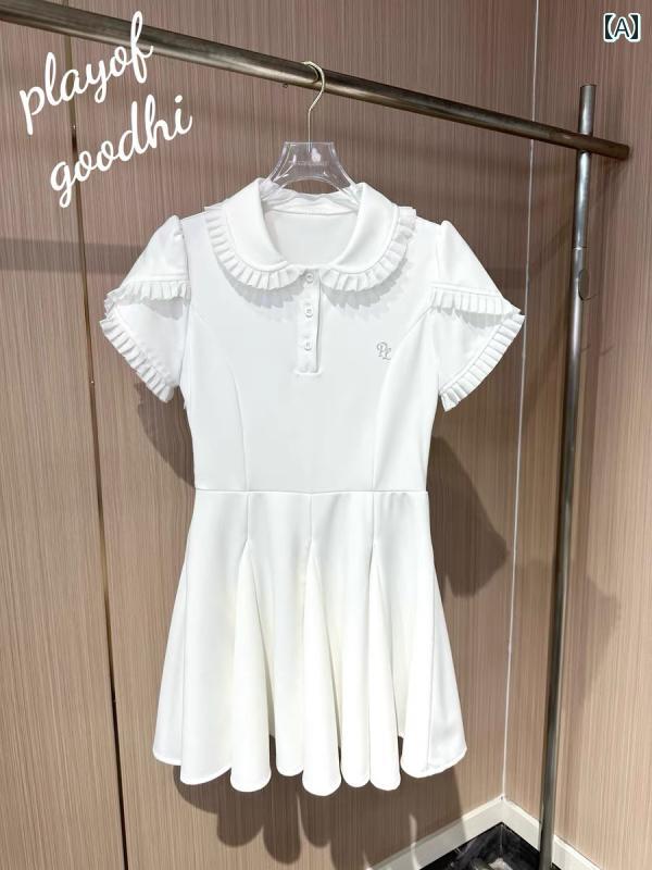 レディース ゴルフウェア ゴルフ 服 レディース 夏の ドレス スリム フラワー 露出 防止