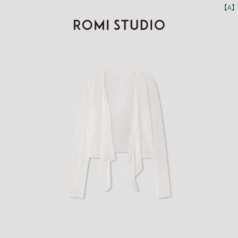 レディース ジレー 編み物 ROMI STUDIO フランス共和国製 雅びやかな 綿織物リネン 混紡 花柄 糸 薄っぺら 遊撃手 編み物ジレー RWCRSG 3069