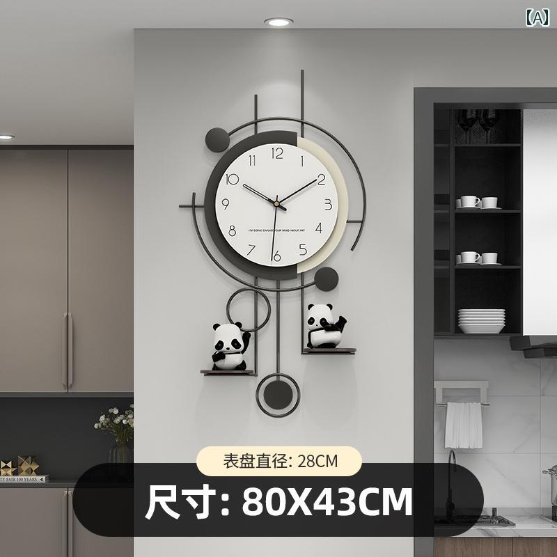 壁掛け 時計 インテリア 時計 パンダ 壁掛け リビング ルーム 2025 パンチ フリー 壁 レストラン モダン シンプル 雰囲気