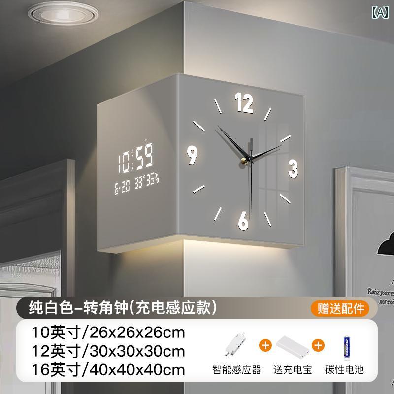 壁掛け 時計 インテリア シンプル コーナー 壁掛け 時計 リビング ルーム 2025 多機能 電子 高級 ヤン｜LAONsChoice