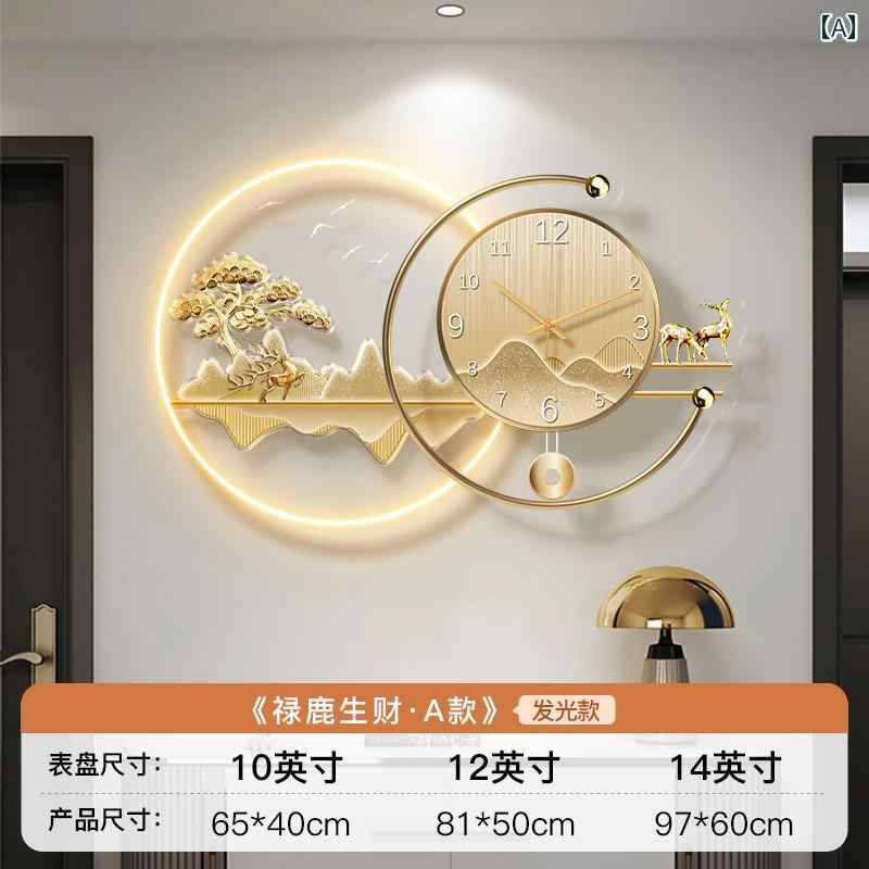 おしゃれ 壁掛け 時計 リビング ルームの 壁掛け 時計 雰囲気の ある ライト 付き 高級 2025年 レストラン用 家庭用 サイレント 振り子 ランプ