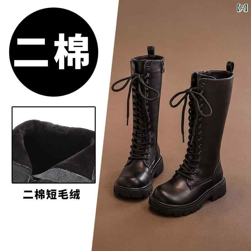 子供用 おしゃれ ブーツ 靴 ブーツ 女の子 ロング ブーツの スタイル ベルベット 冬用 ハイカット コットン シューズ ベビー 春秋用 子供用 シングル