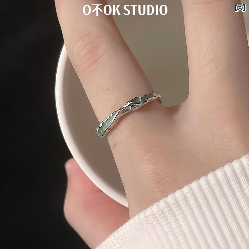 リング レディース 指輪 Oいいえ OK 925 スター リング シルバーリング 女性用 エナメル チャイナ風 開口部 調節可能高 価値 シンプル