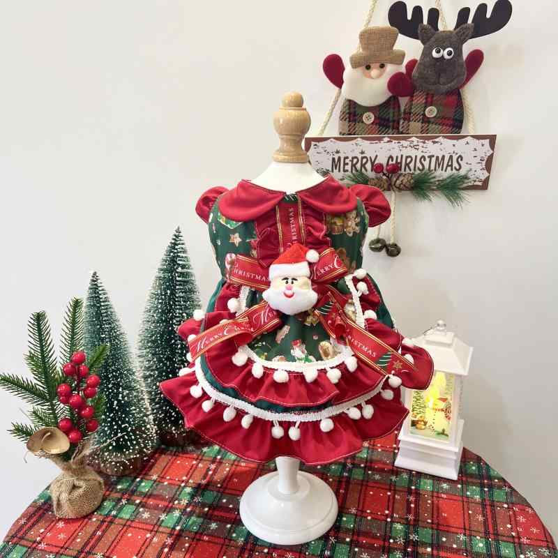 ペット用 クリスマス MZ クリスマス ペット 服 ドレス サンタクロース アバター ヨークシャー シーシー テディ 犬 猫