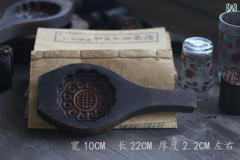 アンティーク 雑貨 飾り レトロ フード フォトの 小道具に 最適な 昔ながらの チャイナ風月 餅の 木型【 セカンド ストア 小道具 店】