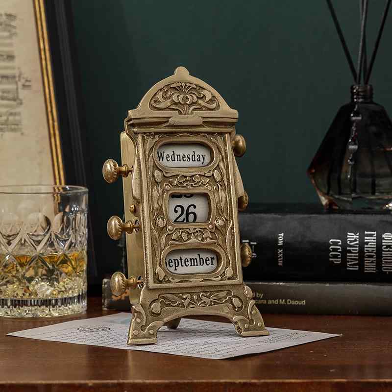 楽天市場】真鍮製 カレンダー アンティークゴールドインテリア