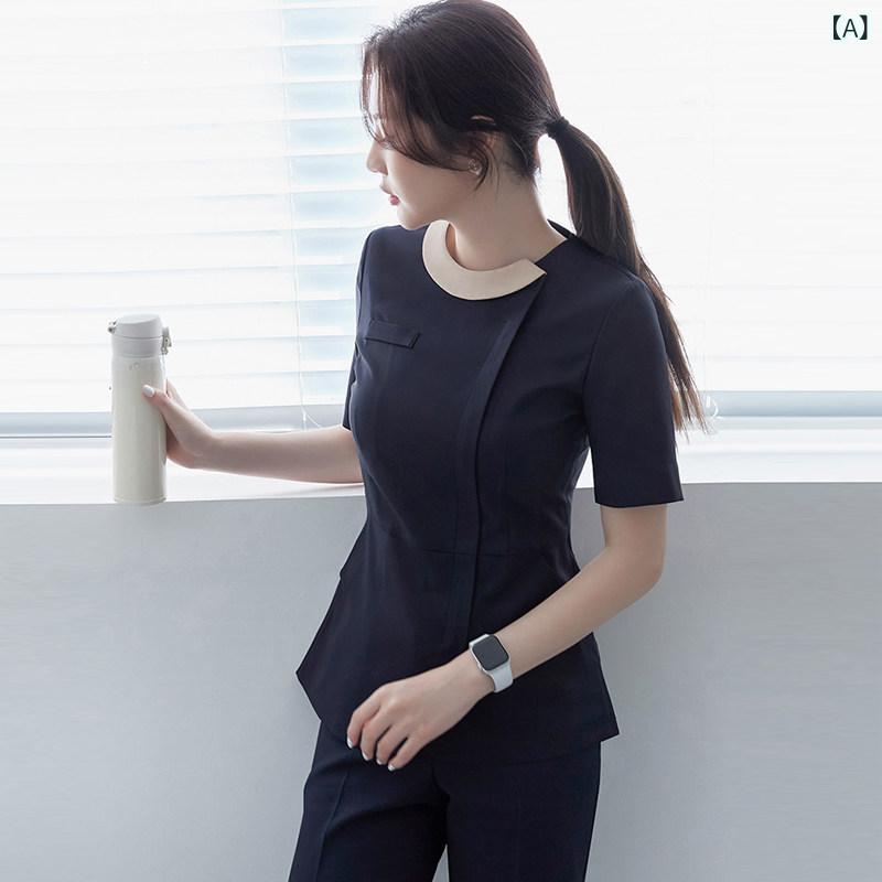 制服 エステ 事務服 美容 室 やり方着 お上さん用 フットマッサージ 科学技術者 美容師 看護 師 ユニフォーム 夏用 労働者階級の 背広