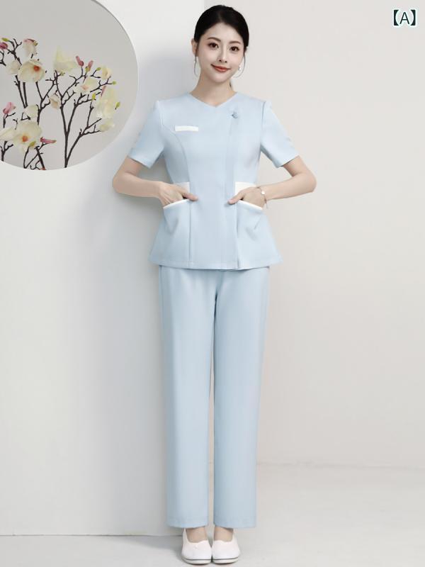 制服 エステ 事務服 Xiangchunniaoqing 診療 美容 白衣の天使 ユニフォーム 取りわける 背広 お上さん 夏 美容院 ホスピタル 歯科 口 世話をする やり方着