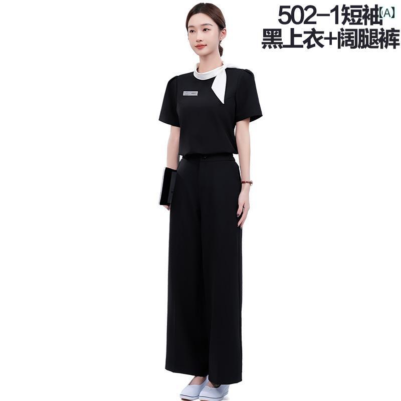 レディース 事務服 ユニフォーム 美容師 作業着 女性 美容 室 高級 2025 健康 センター 専用 フロント デスク 医療 皮膚 管理 部門 夏