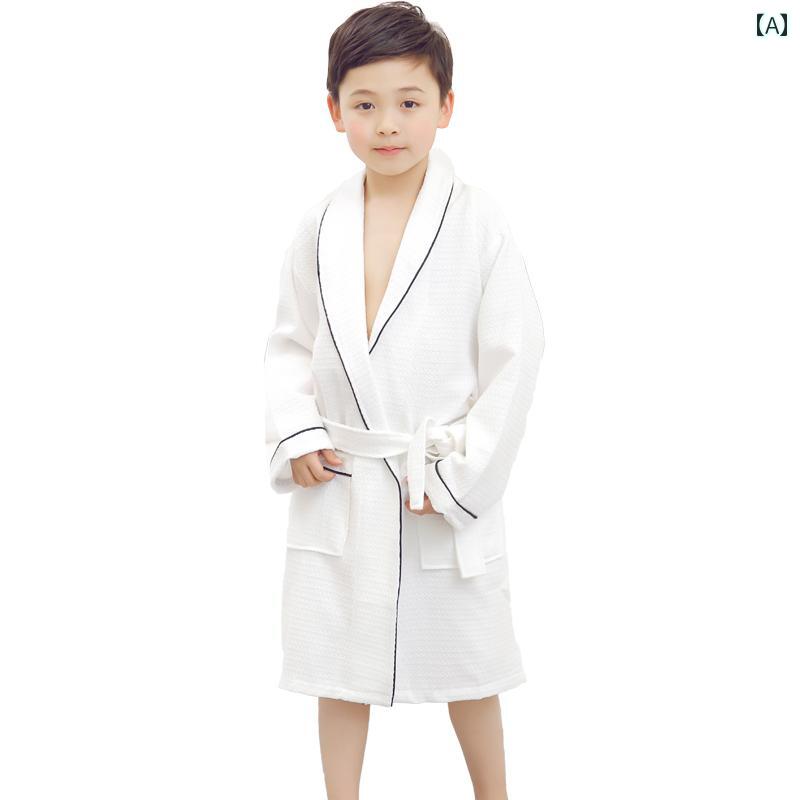 かわいい キッズ用 バスローブ 子供用 バスローブ 男の子 夏用 薄手 コットン 女の子 フード付き中 サイズ大 サイズ 春秋用 水泳 吸水性 ナイトガウン