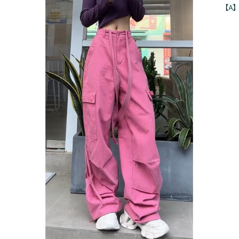 カーゴ パンツ レディース アメリカン オーバー オール レディーススポーツ パンツ 春秋 スリム ストレート ゆったり カジュアル ワイド レッグ レディー ストール