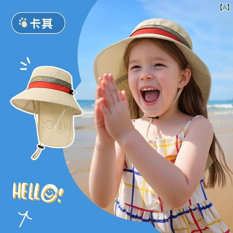 キッズ カウボーイハット サンハット ＦＲＧ製 ちびっ子用 サンハット もの言う花 夏用 フィッシャーマン かぶり笠 通気性 紫外線 撥ねのける 鳥打ち帽