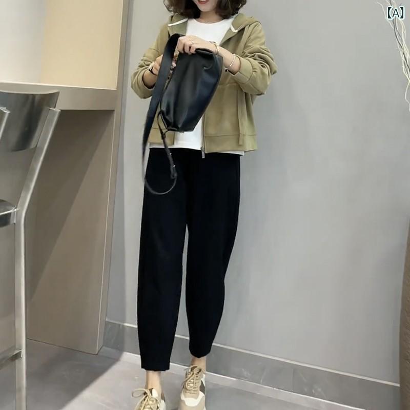 レディース テーパード パンツ 洋 ナシ型の 体型に 合う 黒の パンツ レディース向け 万能 ダッド 春の 大きめ サイズ ハイウエスト スリミング ゆったり 9 ポイント キャロット