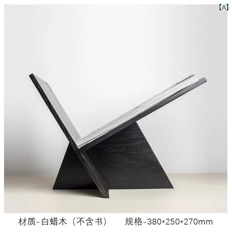 韓国っぽ 雑貨 アクセサリー 軽くて ハイエンド シンプル ワックス ウッドの 黒の 無垢材の 本棚 雑誌 ラック ブック ルーム オフィス 自宅 勉強 部屋の 装飾品