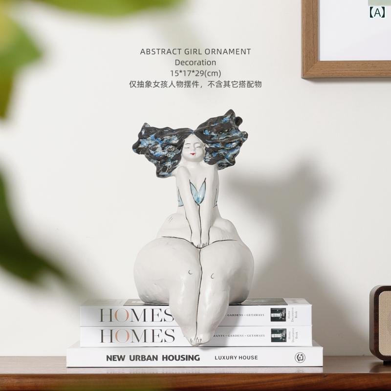 韓国っぽ 雑貨 アクセサリー Miyu Home FurnishingNafu 太った 女の子 陶器の 飾り 肖像画 アート リビング ルーム 寝室 デスク トップの 装飾
