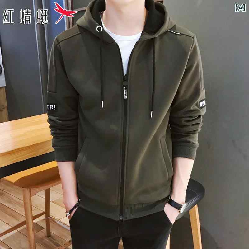 格好のいい メンズ パーカー 赤 トンボ ジレー プルオーバー メンズ ボンネット付き添い人 春 いの一番 服 歳月な 心地よい 上衣 成人男性