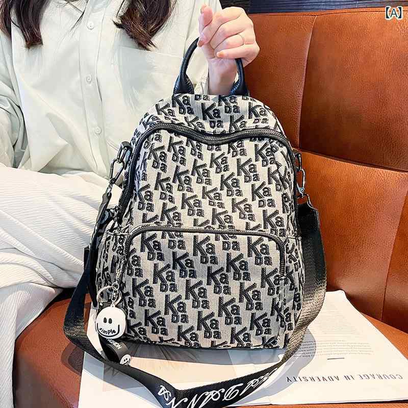 レディース バッグ 2way 3way でな 女性用 レター キャンバス バック パック。 2025年。 通勤 パック。大容量の 旅行 バッグ。