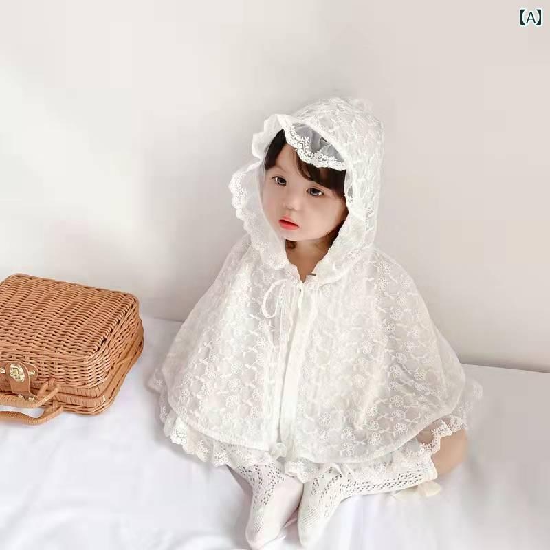 ケープ ベビー マント ベビー 日焼け防止 レース ケープ 夏 薄手 アウトドア 防蚊 子供用 ショール スウィート コート