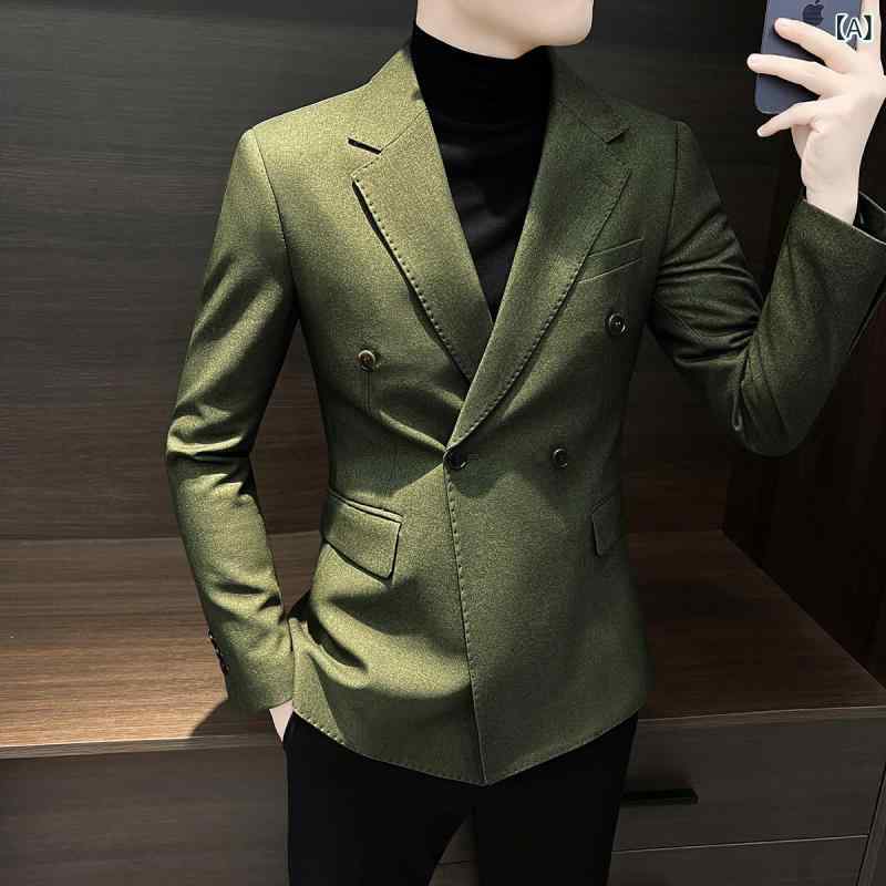 背広 上衣 メンズ メンズ背広 上衣 春 商行為 成人男性服 2024 ハイエンド ダブル前胸部 心地好い 背広 メンズ表現スタイル