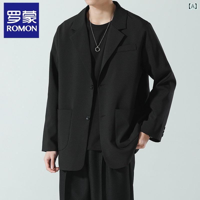 スーツ ジャケット ビジネス ロモン カジュアル スーツ ジャケット メンズ 春夏 ゆったり 多機能 DK 制服 紳士服 ハイエンド 軽い 大人 スタイル
