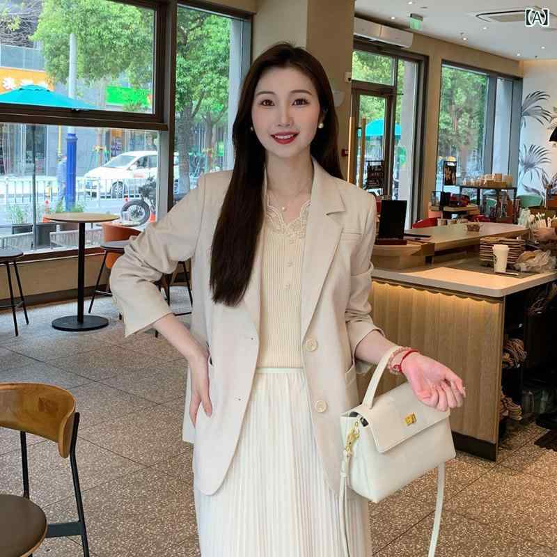 背広 上衣 表現スタイル レディース 成人女性用 飛び切り 背広 上衣 2025 春夏 韓国 軽さ ユー チェン やや 光輝の ある 小っちゃいな