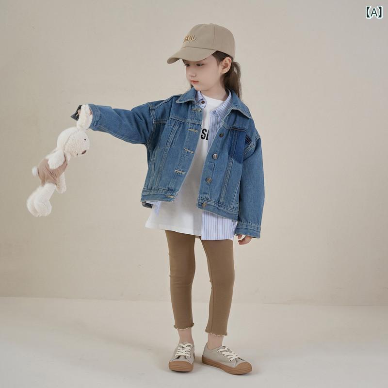 キッズ デニムジャケット かっこいい 女の子 デニムジャケット 2024秋 子供 ファッション スタイル トップ ベビー カジュアル 服