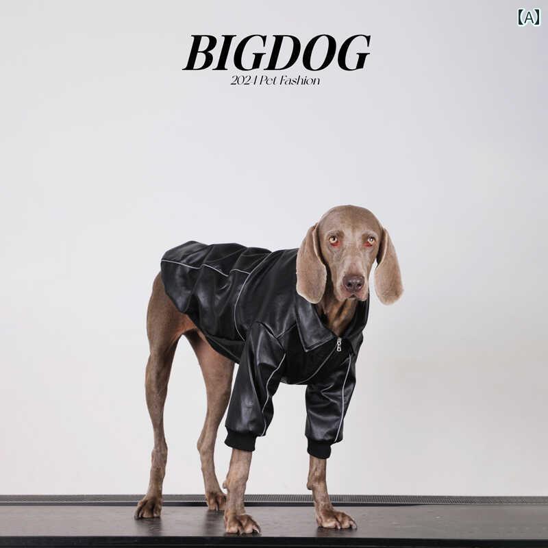 大型犬用 ワンちゃん ウェア 中型 犬と 大型 犬用の 犬 服 ラブラドール ゴールデンレトリバー サモエド 秋服 黒 革 コート ペット 秋冬 厚手 防風