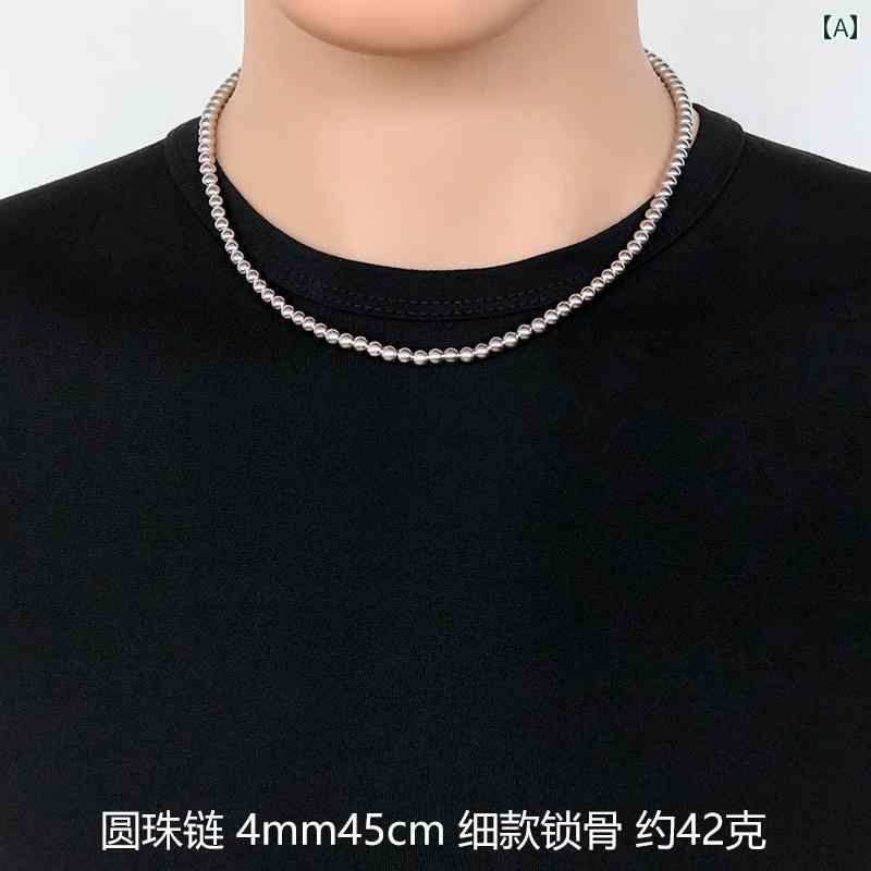 メンズ ネックレス チェーン メンズ ネックレス チタン 鋼 チャイナ 風 ファッション 誇張 ラウンド ビーズ ヒップ ホップ セーター チェーン 仏教 シルバーは 色が 変わりません 4,797円