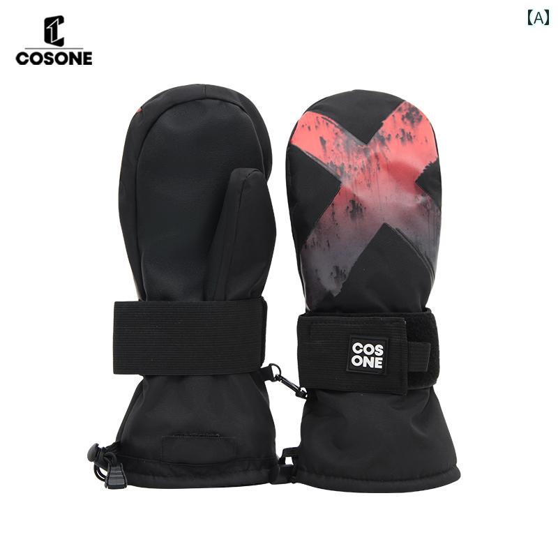 スキー スノボー グローブ COSONE スノーボード グローブ リスト ガード 内蔵 防水 保温 指先 内側 男女兼用 スキー 耐摩耗|LAONsChoice