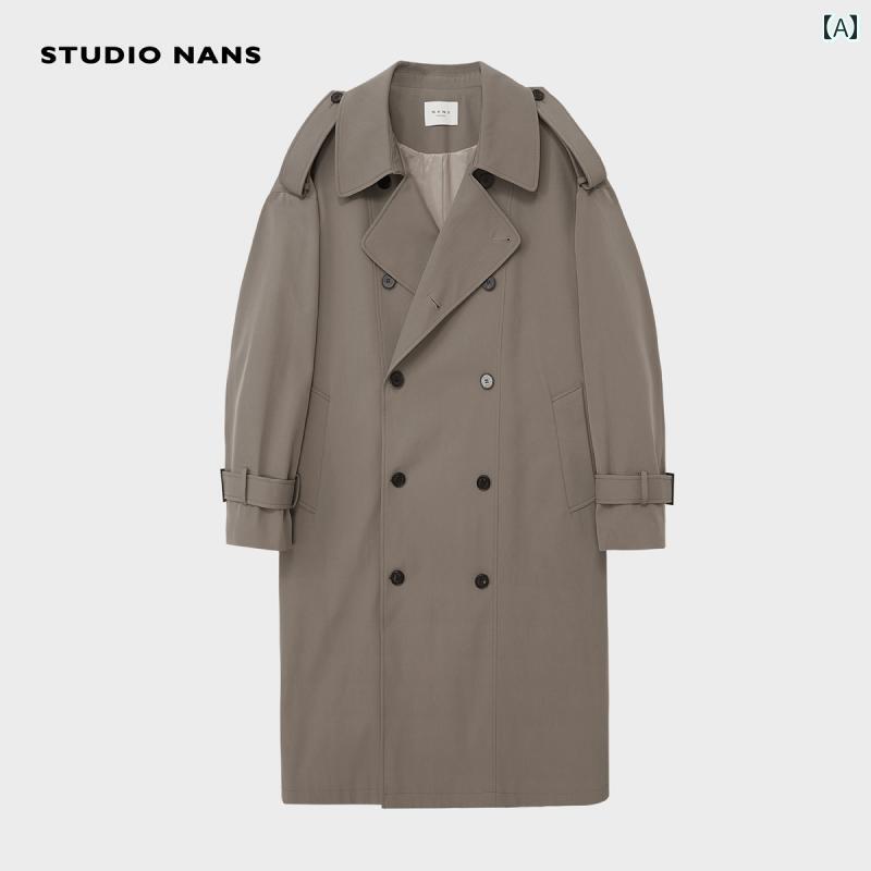 メンズ トレンチ コート 【 NANS】 軽量 シワに なりにくい アイロン 不要 トリプル プルーフ 加工 ワイドと エポレット ロング / ショート ダブルブレスト トレンチコート 16,045円