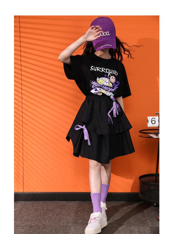 ちびっ子服 スコート 心地よい Yuxing Yuyan お嬢さん スコート 背広 夏 2025 大層らしい大きさ ちびっ子 今めかしい 韓国 ちびっ子用 不規則さ 遊撃手