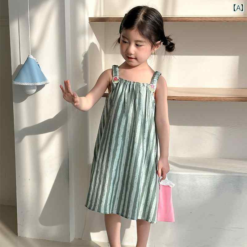 子供服 スカート カジュアル 子供用 サマー スーツ 男の子用 綿 ストライプ 2025年 ベビー おしゃれ 女の子用 サスペンダー ドレス 兄弟 姉妹 コーデ