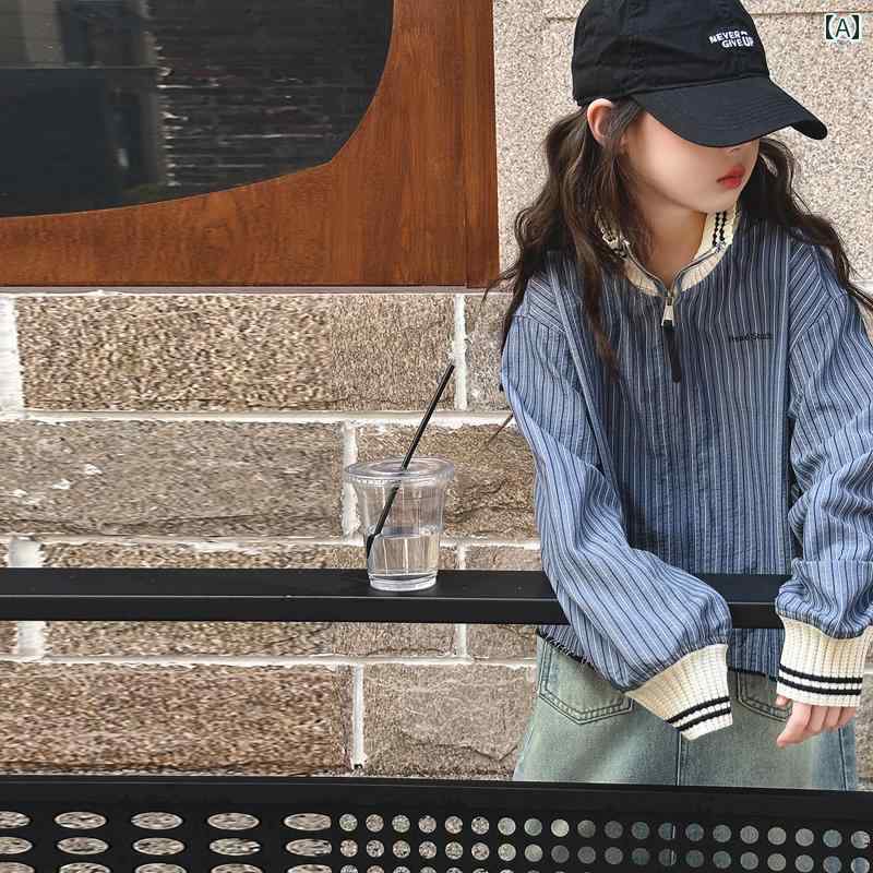 子供服 スカート カジュアル 女の子 スーツ 子供用の ストライプシャツ デニムスカート 春秋 大きい 子供のの 春服 小さい おしゃれな 子供服