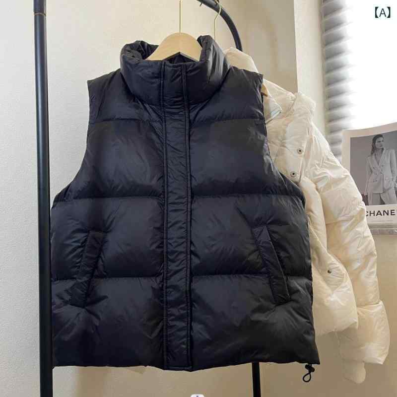 カジュアル ダウン ベスト 女性用 Xiaoli Wardrobe 2024 秋冬 スタンドカラー ホワイトダックダウン ベスト レディース アウターウェア ゆったり カジュアル 大きいサイズ ジャケット|LAONsChoice