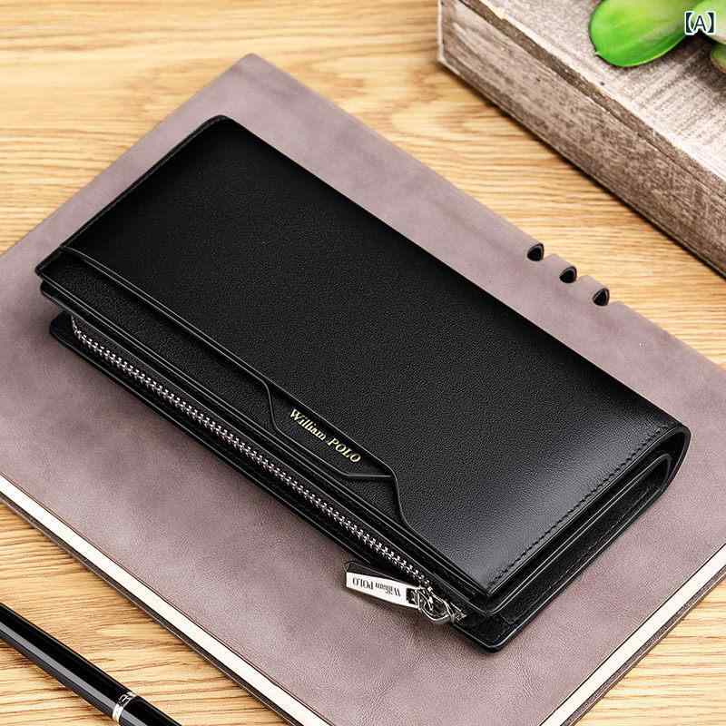 メンズ ウォレット 財布 皇帝 ポール 財布 メンズ ロング 革大容量 カードホルダー 複数の カードスロット 銀行 運転 免許証 カバー