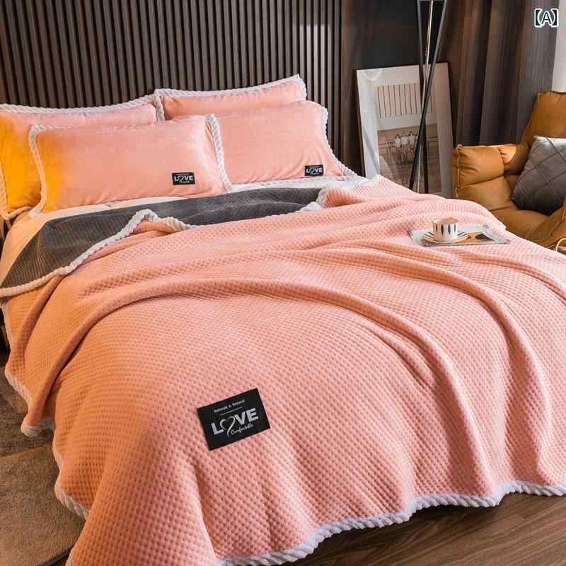 おしゃれな ブランケット 毛布 冬用 厚手 ミルク フリースブランケット オフィス用お 昼寝用 エアコン ブランケット 春秋用 コーラル フランネル ソファカバー