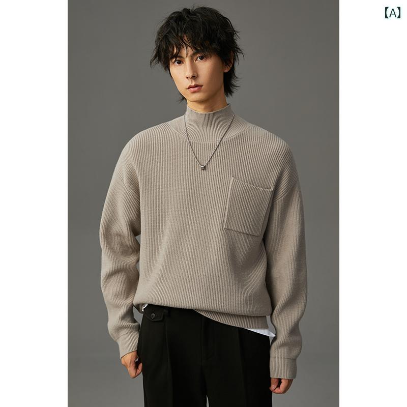 メンズ タートルネック シンプル w 2 x 冬 タートルネックセーター メンズ セーター シルエット カジュアル トップ