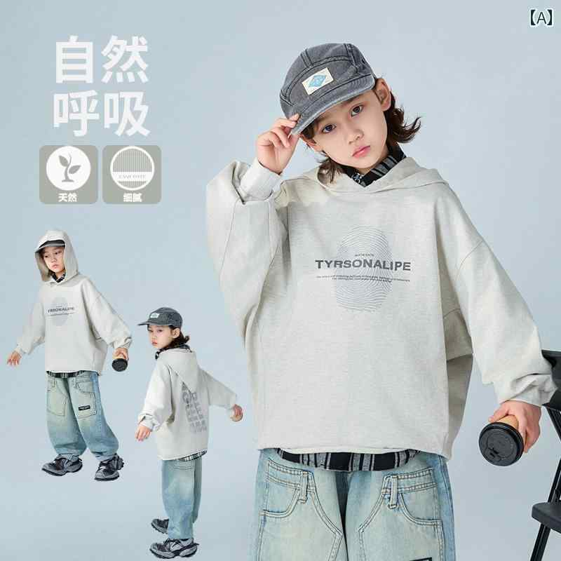 キッズ服 カジュアル パーカー 男の子 フード付き スウェットシャツ 春秋 スタイル 2025 子供の 春の トップス インナー レイヤリング シャツ 春 ストリート