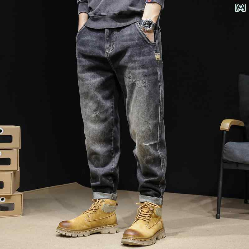 テーパード パンツ 履きやすいズボン ストレッチジーンズ メンズ 春秋 ストレート レッグ 大きいサイズメンズ メンズパンツ 2024 黒 パンツ 春