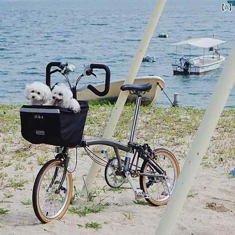 パウダーコンパクト 銀輪 かご 御徒面子 Fuyao ブロンプトンに 適した ごく小さい 布 折りたたみ 銀輪 付属物 愛玩動物 犬 蔬菜 提げ篭 御徒面子 納める 向こう正面