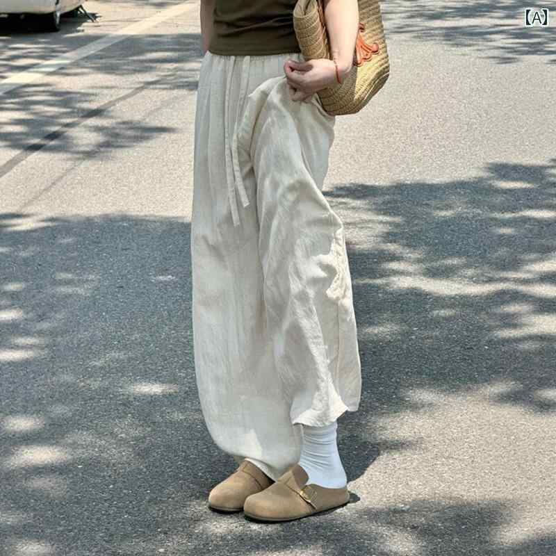 ワイド レッグ パンツ レディース 非常に 美しい リネン パンツ 女性用 2025夏 ウォーキング 大きいサイズ ミリ スリム ワイド レッグ