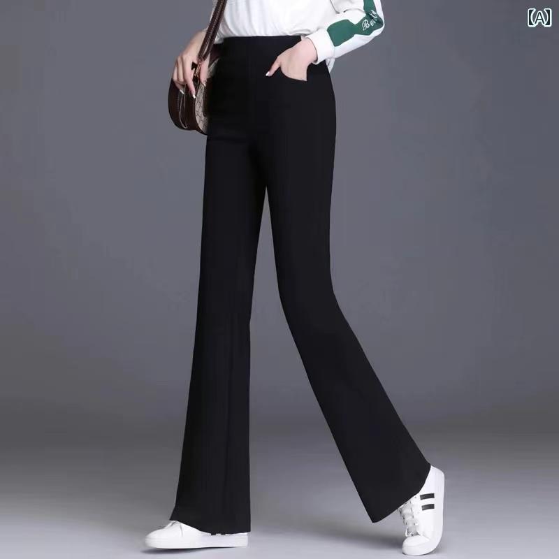 快適 スウェット パンツ レディース 伸縮性の ある ウエストの フレアパンツ 女性用 2024 春秋冬 カジュアル パンツ ベルベット サイド ストライプ スポーツ