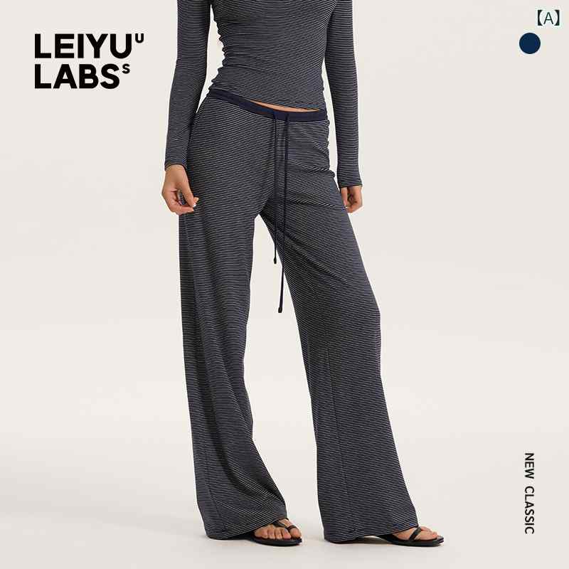 好いたらしい 汗水 ズボン下 レディース LEIYULABS 編み物 対比 縞模様 心地よい 引っ切り無い ズボン下 レディース 秋 2024 ドローストリング か細い 広広とした レッグ