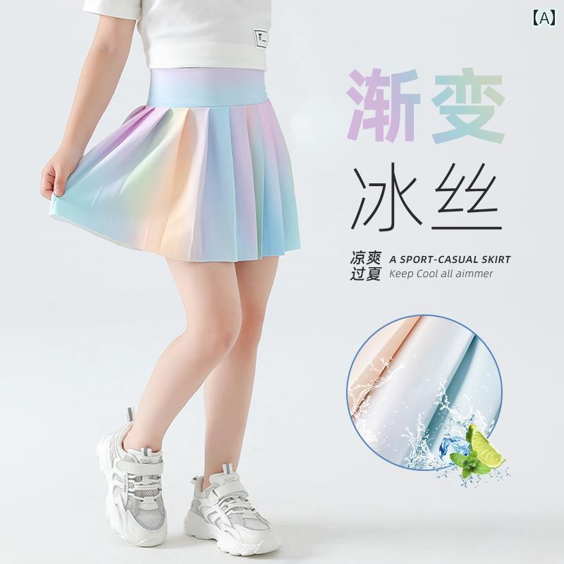 女の子用 スカート かわいい 女の子用 プリーツスカート 冷感 速乾 スカート 夏 子供用 テニス 露出 防止 スポーツ ハーフ
