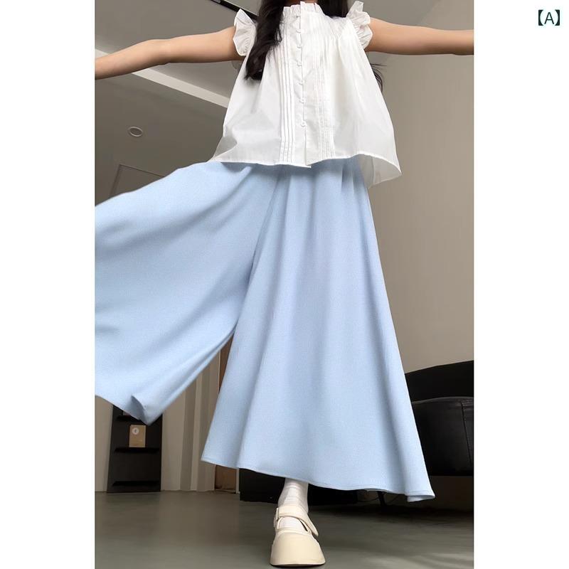女の子用 おしゃれ ショート パンツ 女の子 ワイド レッグ パンツ 子供用 2025夏用 薄手 スカート ビッグ キッズ 夏服 女の子用 スーツ 夏