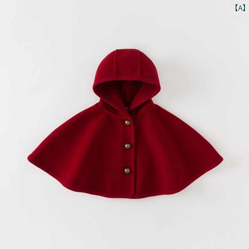 キッズ用 マント 英国製 NEXT JIA 子供用 マント 秋冬 ベビー 厚手 暖かい 女の子 レッド ショール 防風 ジャケット｜LAONsChoice