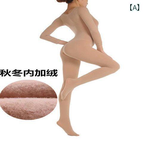 全身タイツ ボディタイツ フィット 秋冬 ボディ シェイピング ジャンプスーツ タイトな フルボディ 裏起毛の 厚手 保温 下着 男女兼用 オープンクロッチ レギンス